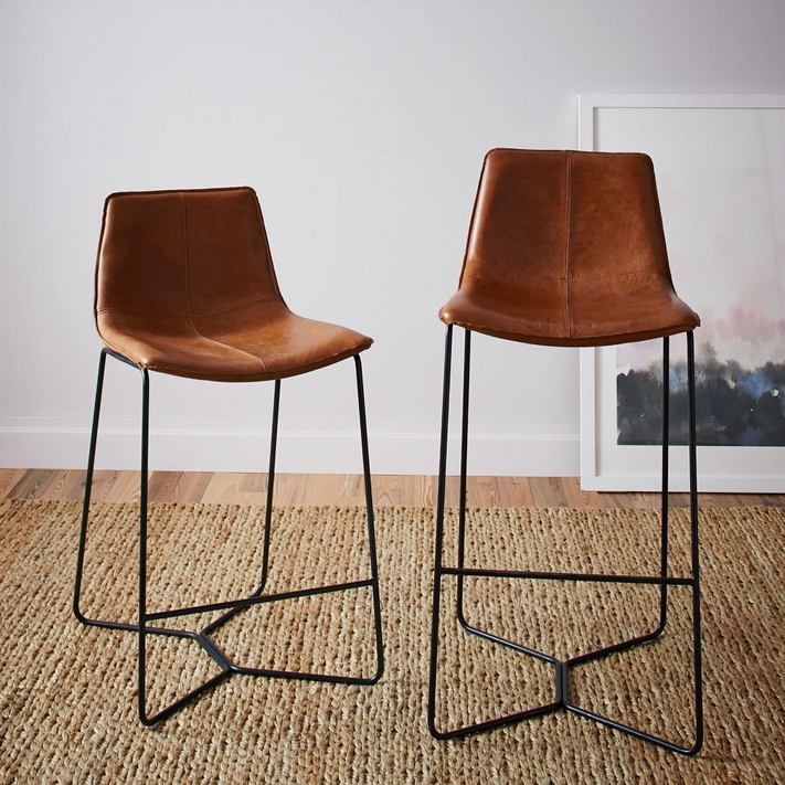 Leather metal bar hot sale stools