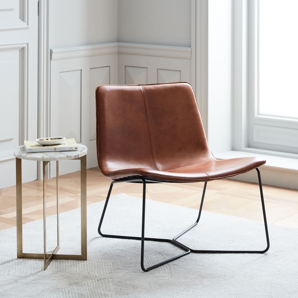 Buy online Slope Leather Lounge Chair now West Elm UAE UAE