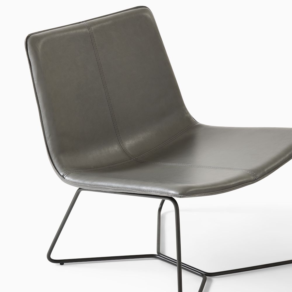 Slope leather lounge hot sale chair