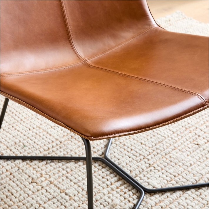 Slope leather lounge hot sale chair