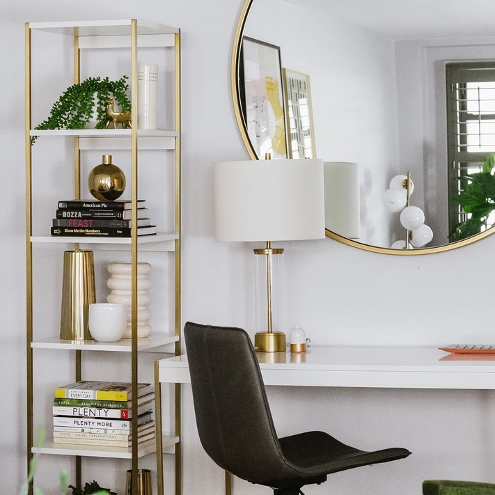 White and shop gold desk chair