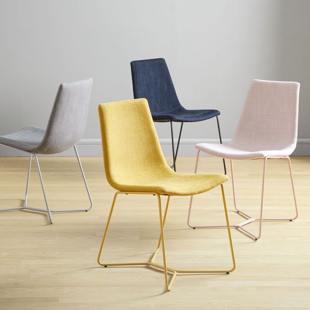 Yellow upholstered dining shop chair