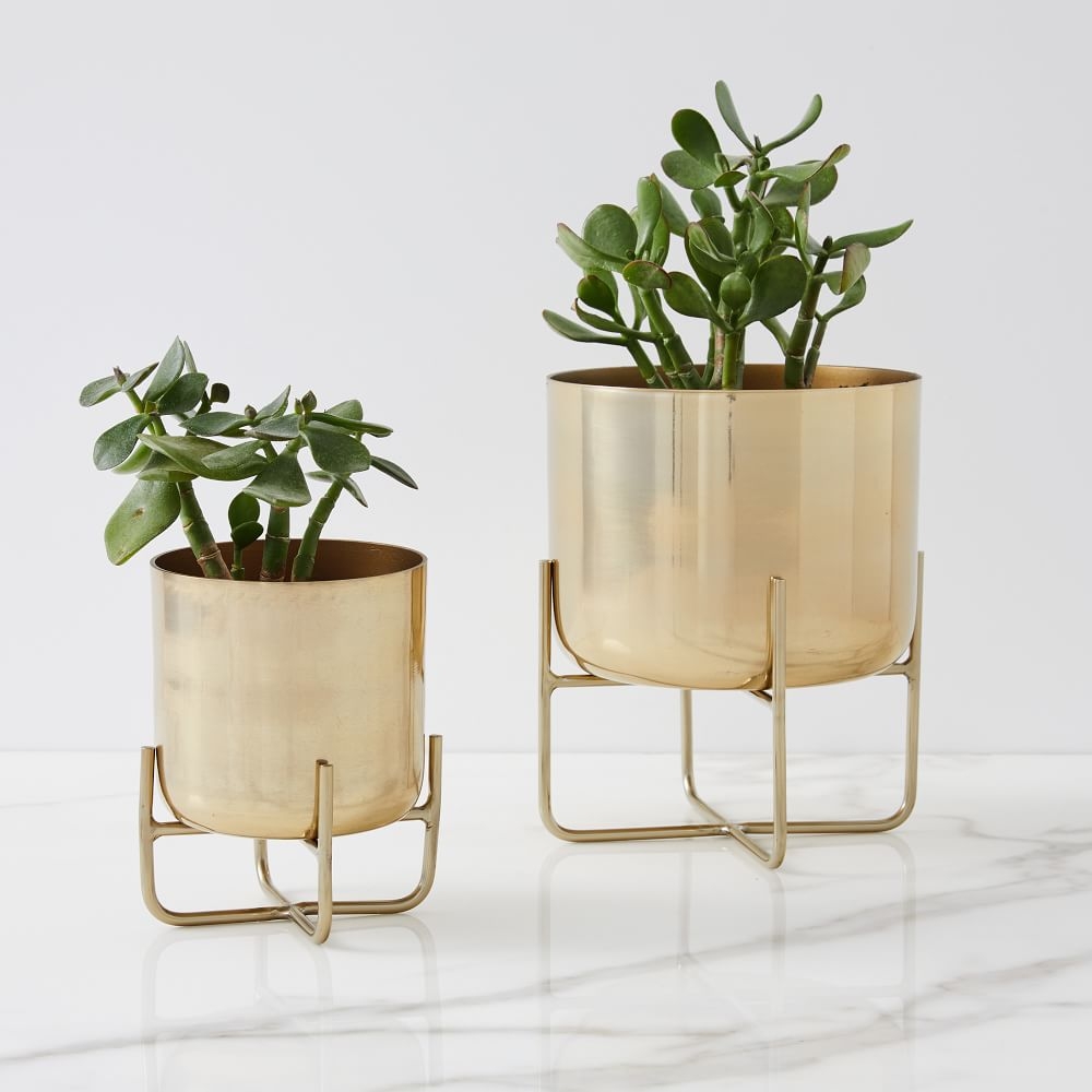 Spun Metal Tabletop Planters