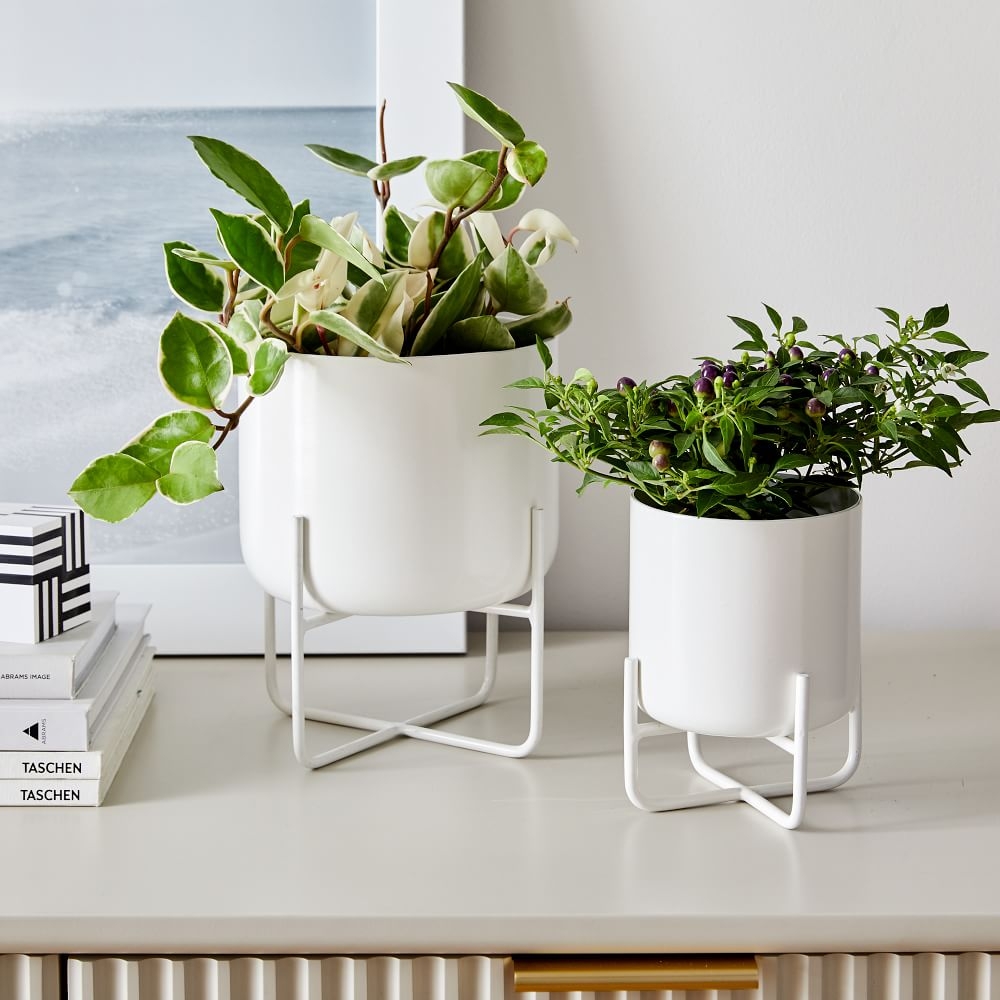 Spun Metal Tabletop Planters