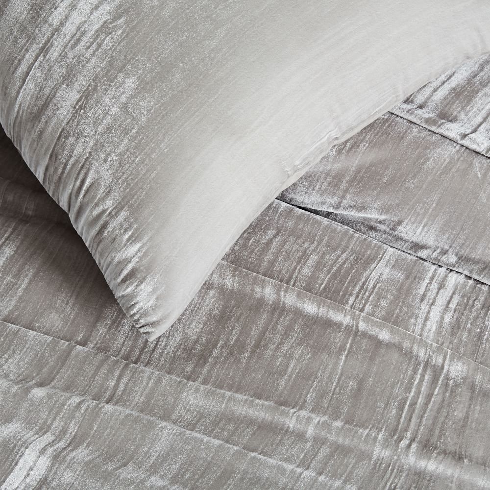 Crinkle velvet duvet cover west sales elm