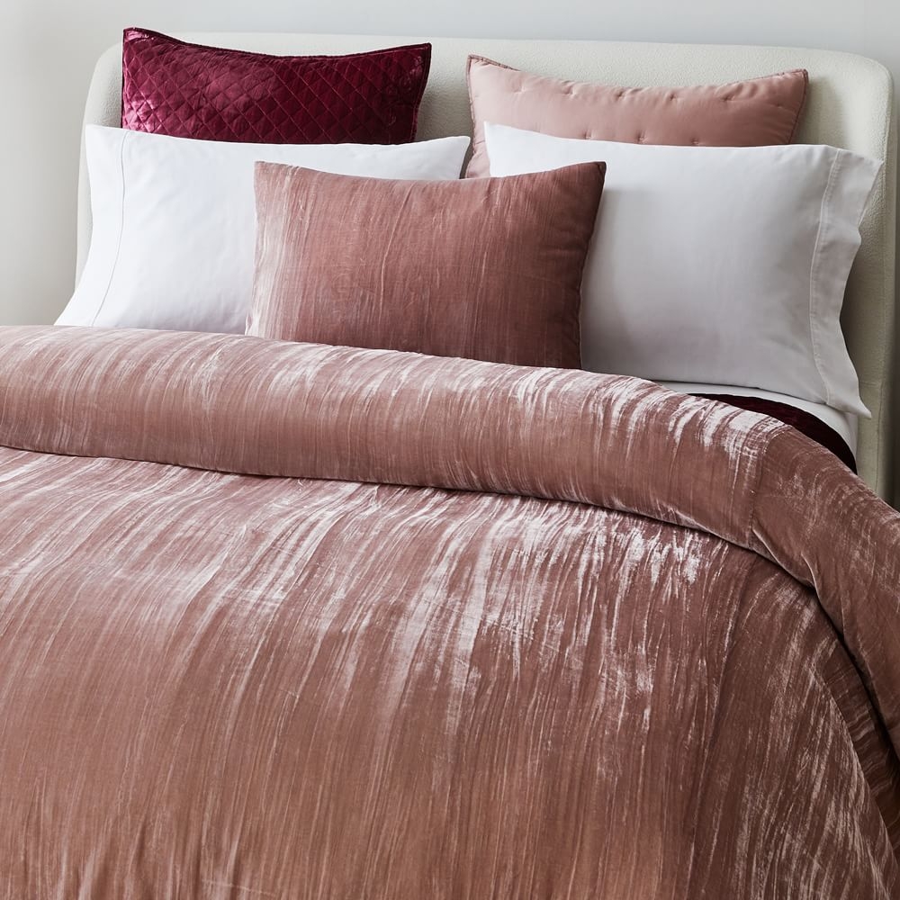 Crinkle Velvet Duvet Cover Shams