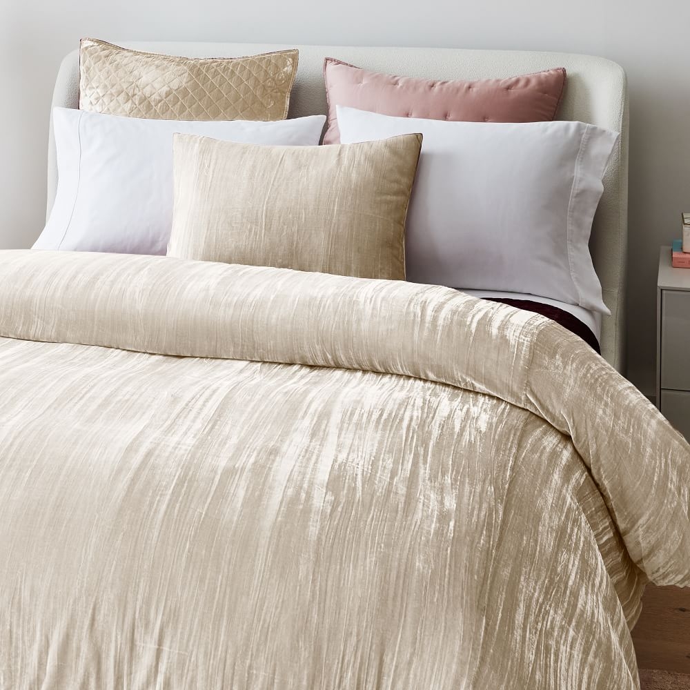 West elm crinkle velvet duvet sales cover
