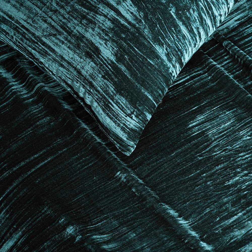 West elm crushed velvet duvet clearance
