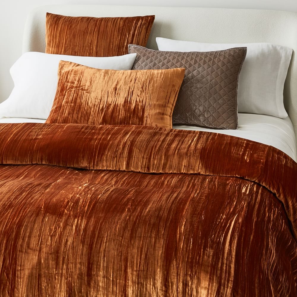 Crinkle velvet duvet cover west best sale elm