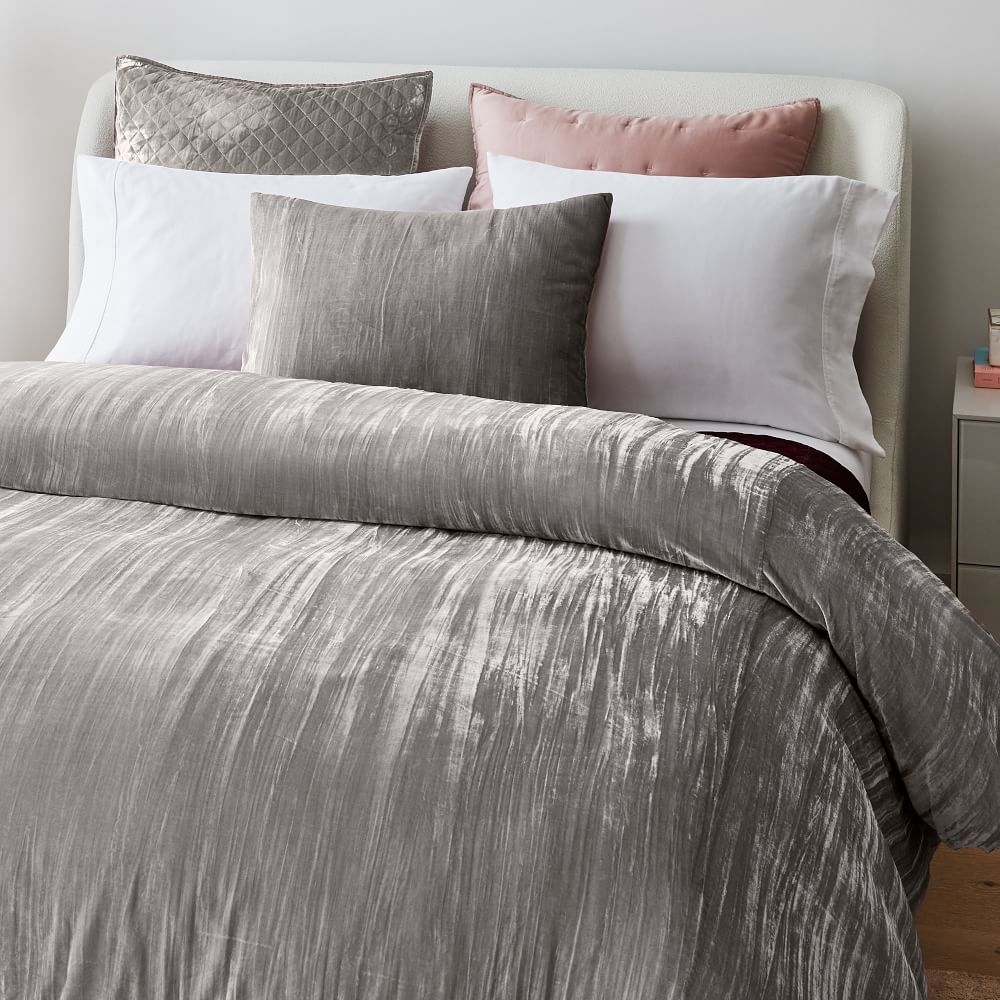 Crinkle Velvet Duvet Cover Shams
