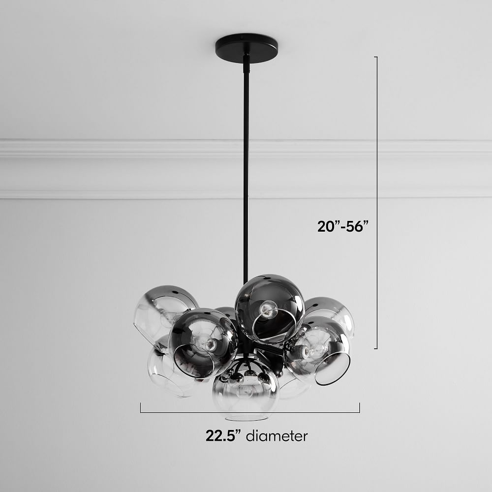 Staggered glass deals 9 light chandelier