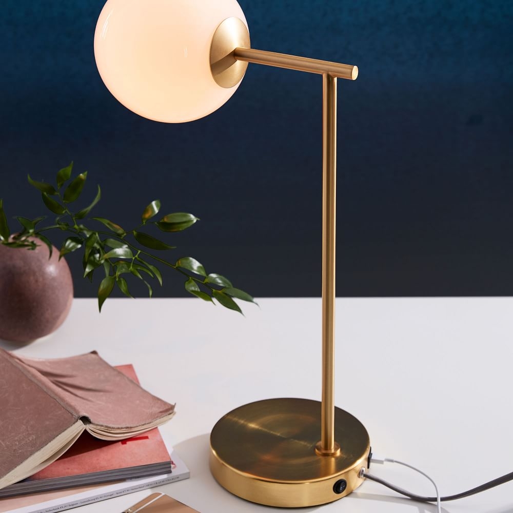 Buy online Staggered Glass Table Lamp Milk now West Elm UAE UAE