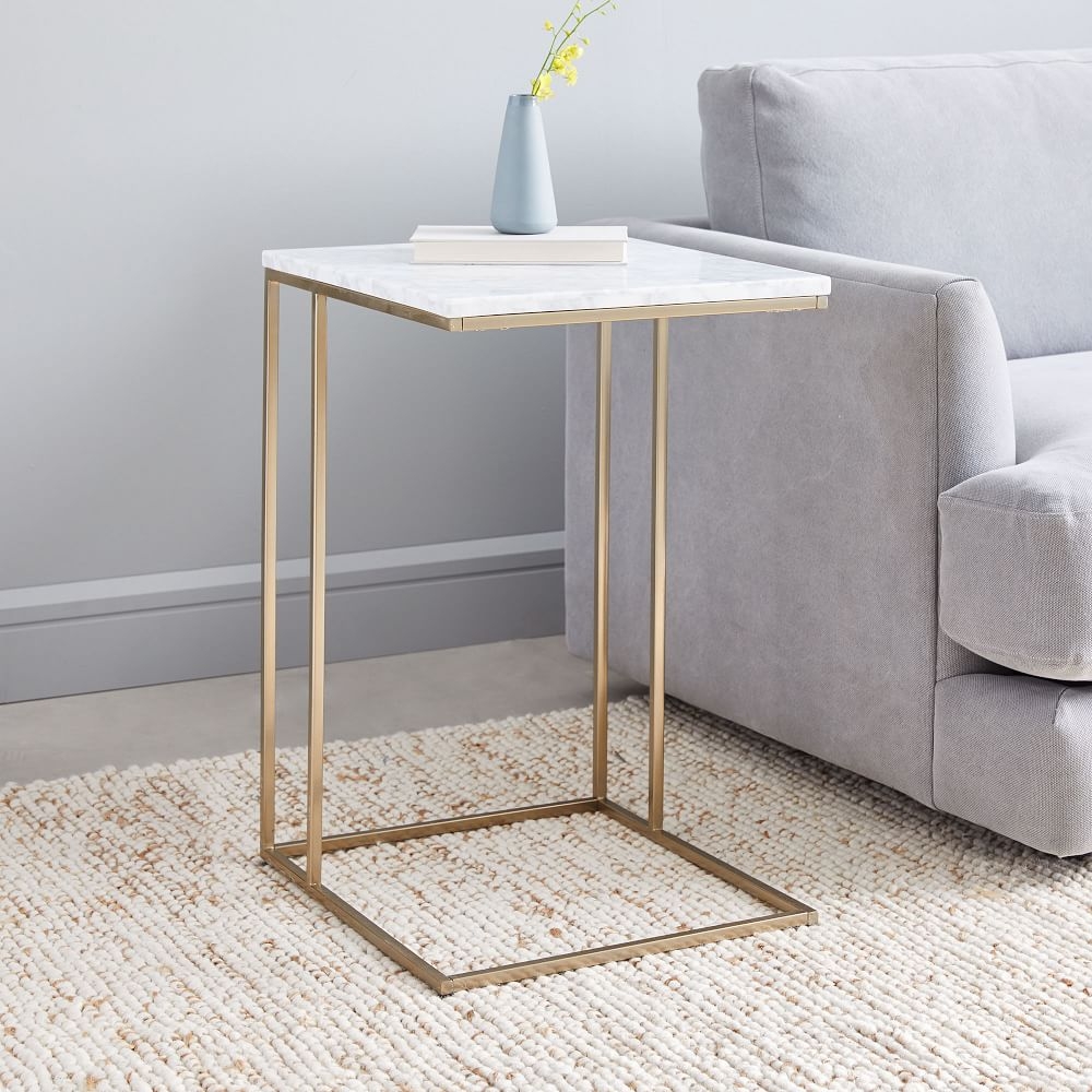 Brass c side shop table