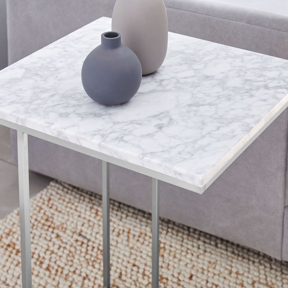 White marble side shop tables
