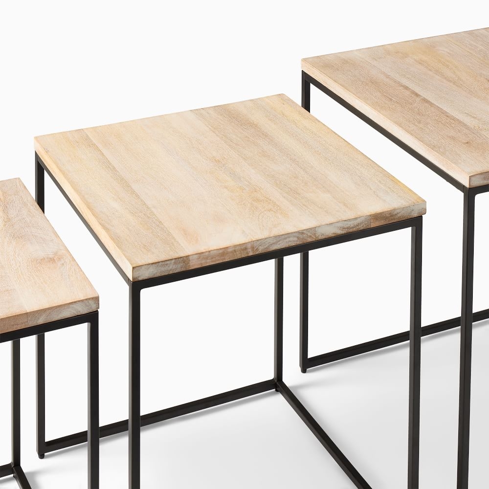 Wood nesting shop side tables