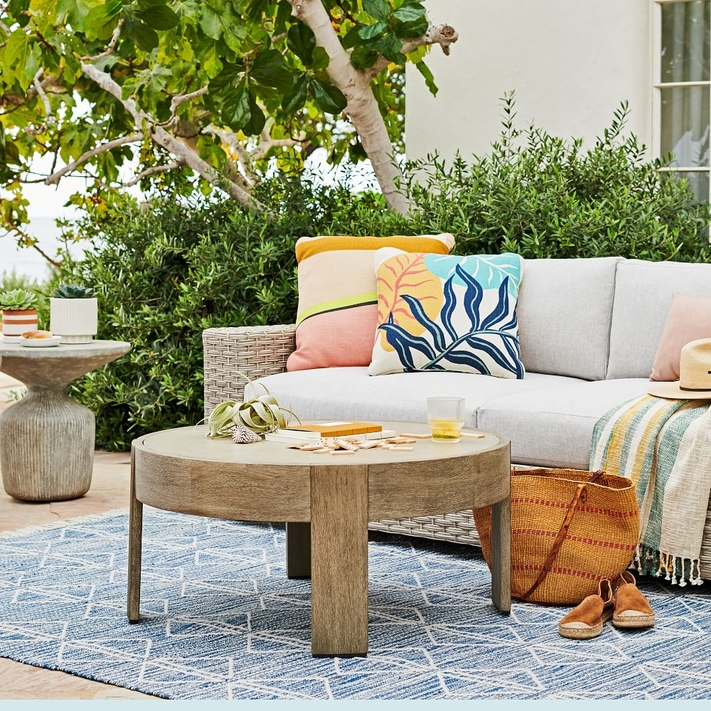 Outdoor drum sale coffee table