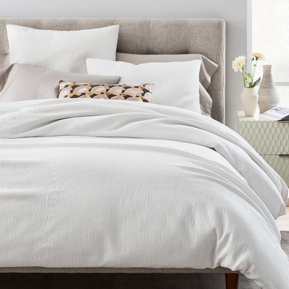 Matelasse duvet cover white sale