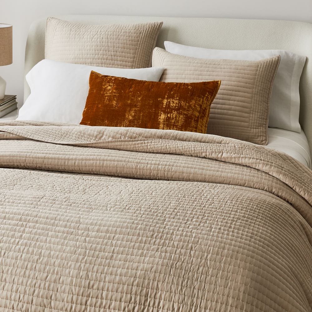 Silky TENCEL Pick Stitch Quilt Shams