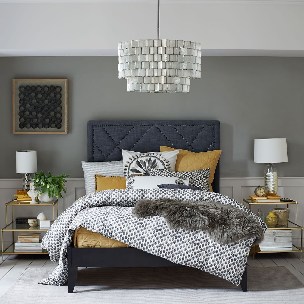 Navy and gold side table discount