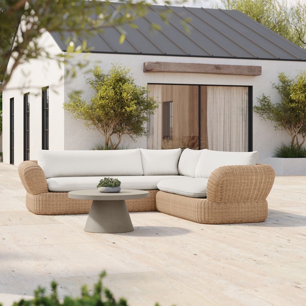 L shaped outdoor shop couches