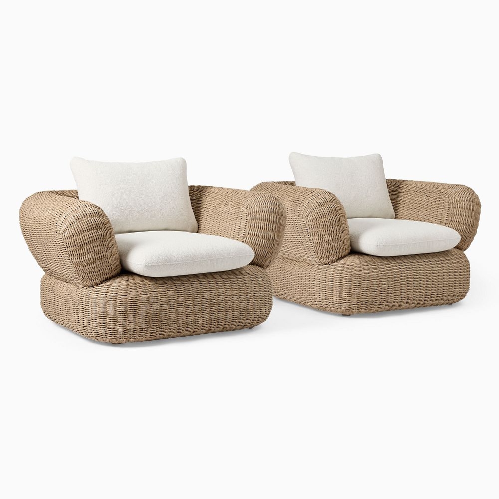 Brown wicker outlet lounge chair