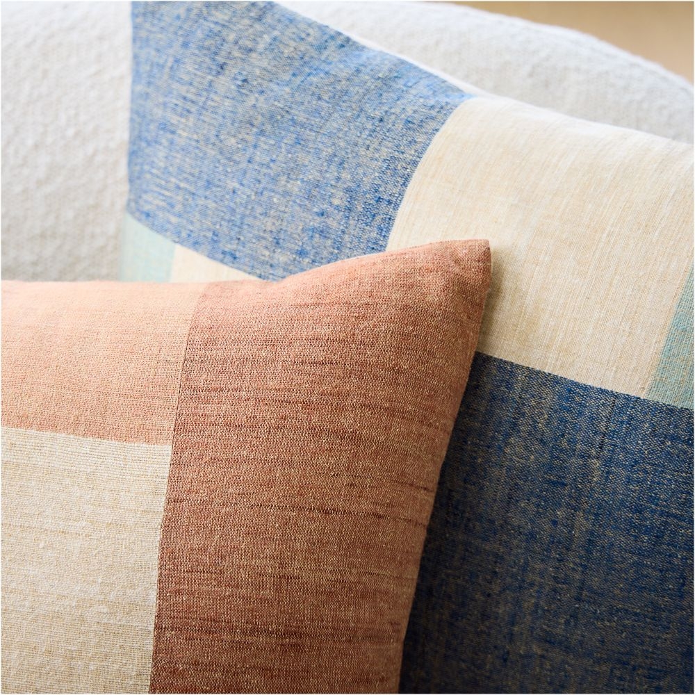 Tonal Silk Patchwork Pillow Cover