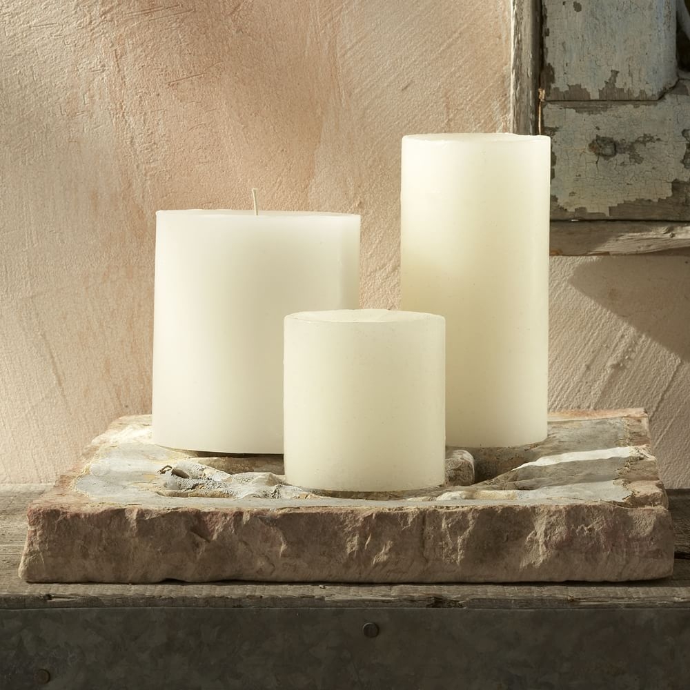 Unscented outlet pillar candles