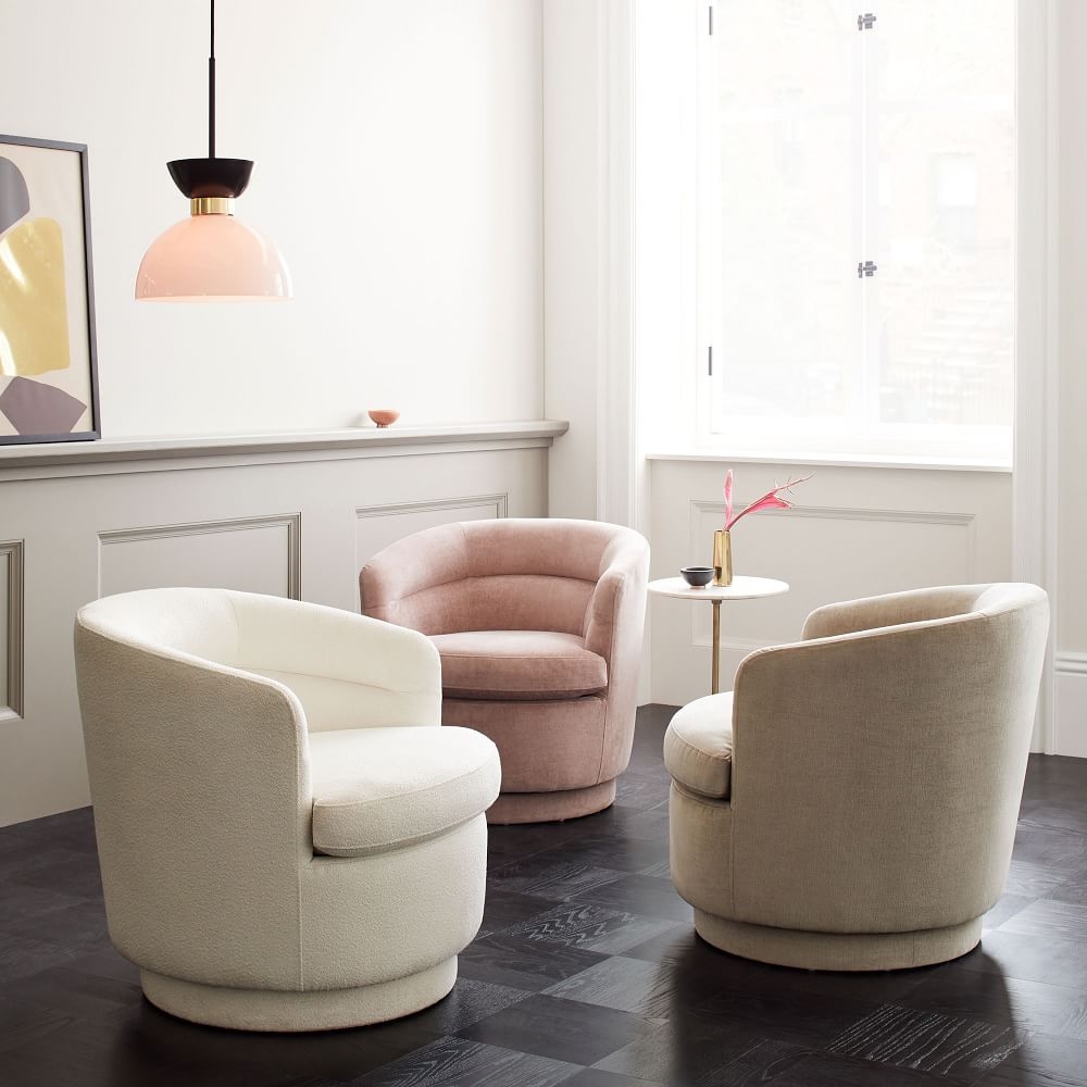 Vivienne swivel top 46 barrel chair
