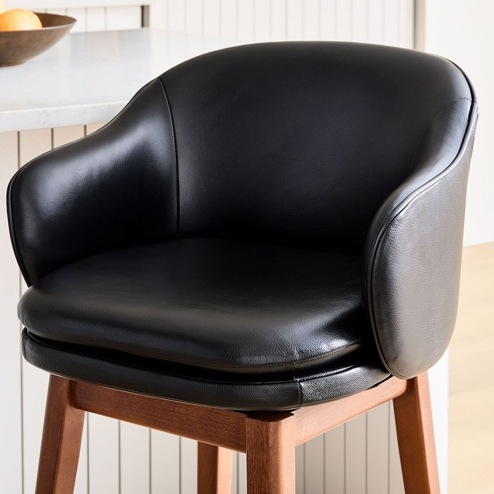 Faux leather outlet swivel bar stools