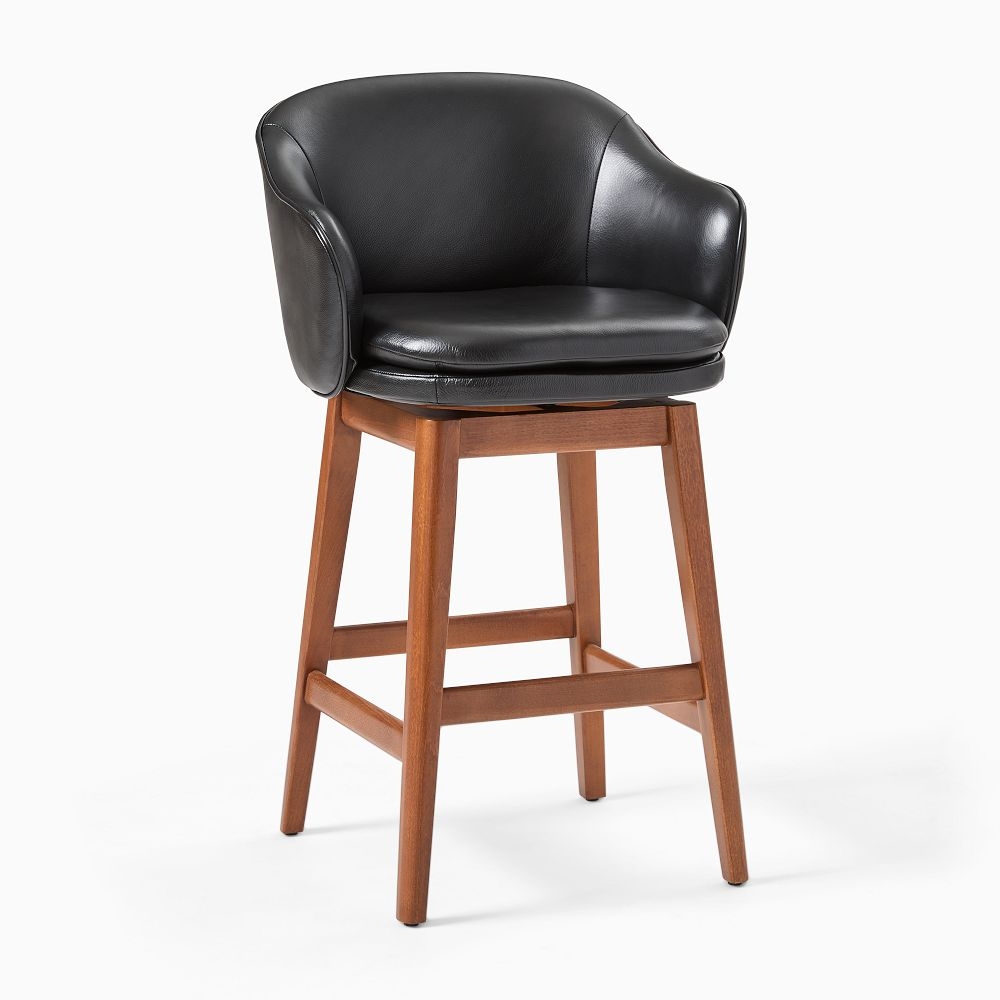 Faux leather 2025 swivel bar stools