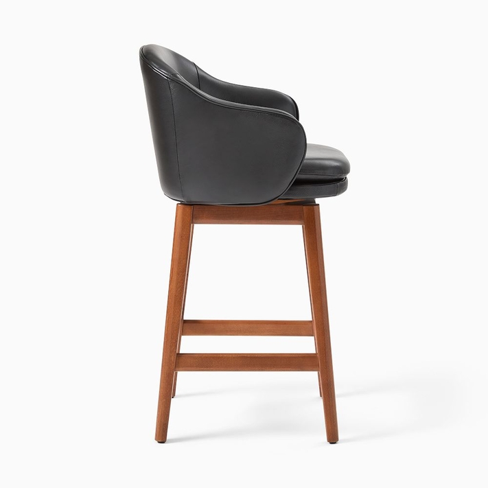 Black leather swivel bar stools hotsell