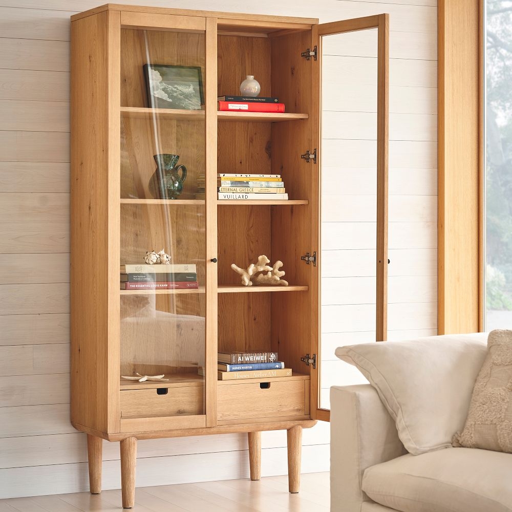 Wood and shop glass cabinet
