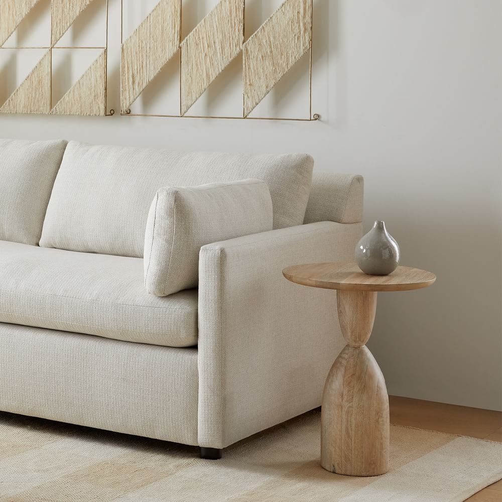 Round wood shop pedestal coffee table