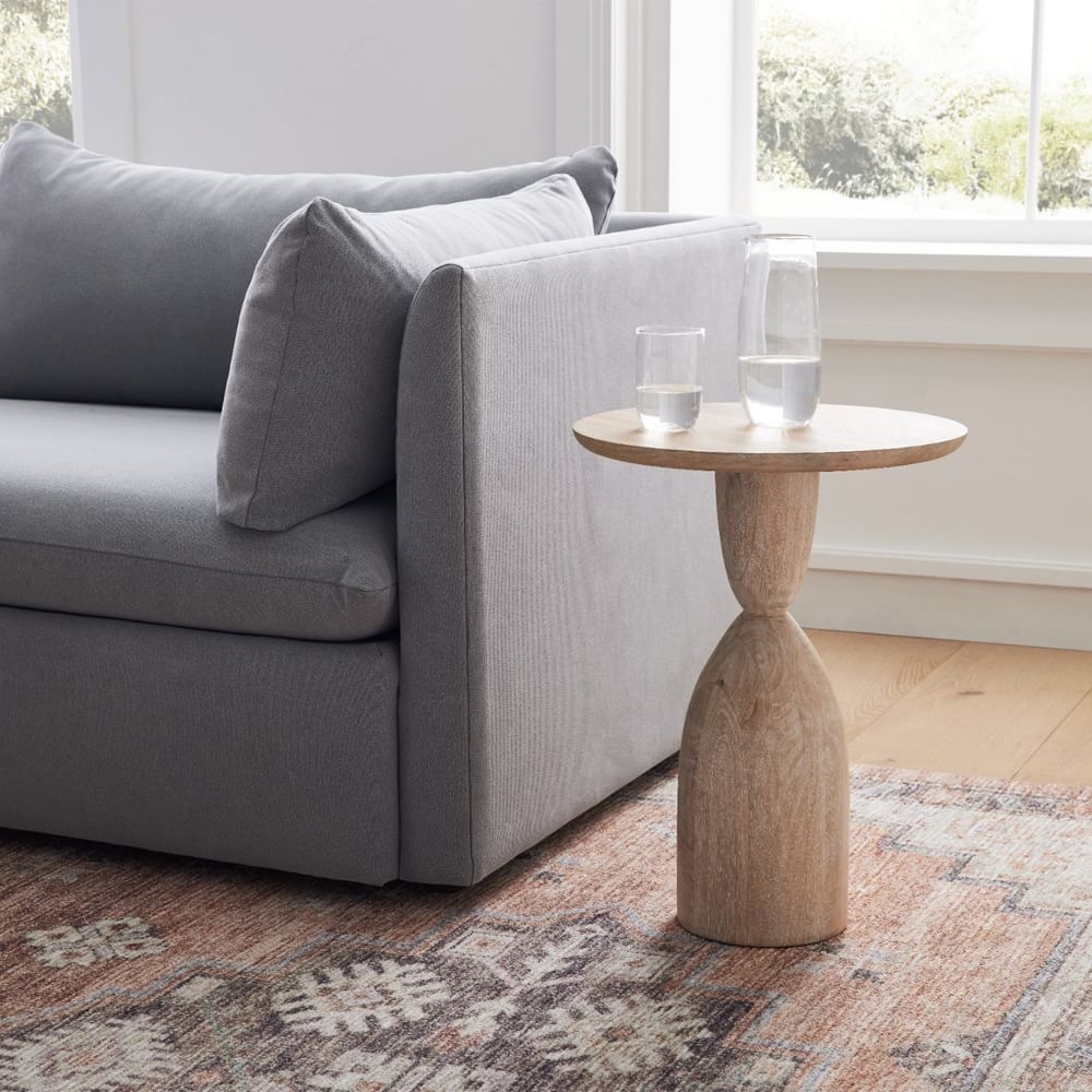 Pedestal small outlet table