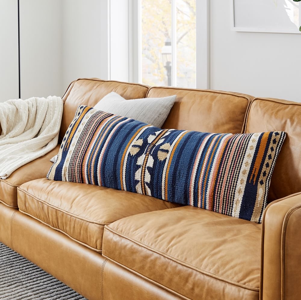 West elm leather pillow best sale