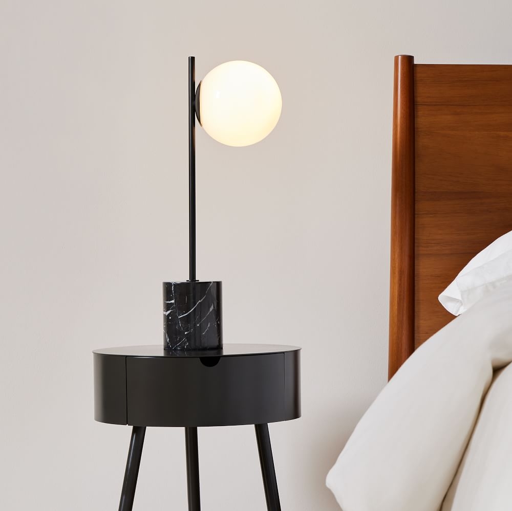 Glass globe shop table lamp