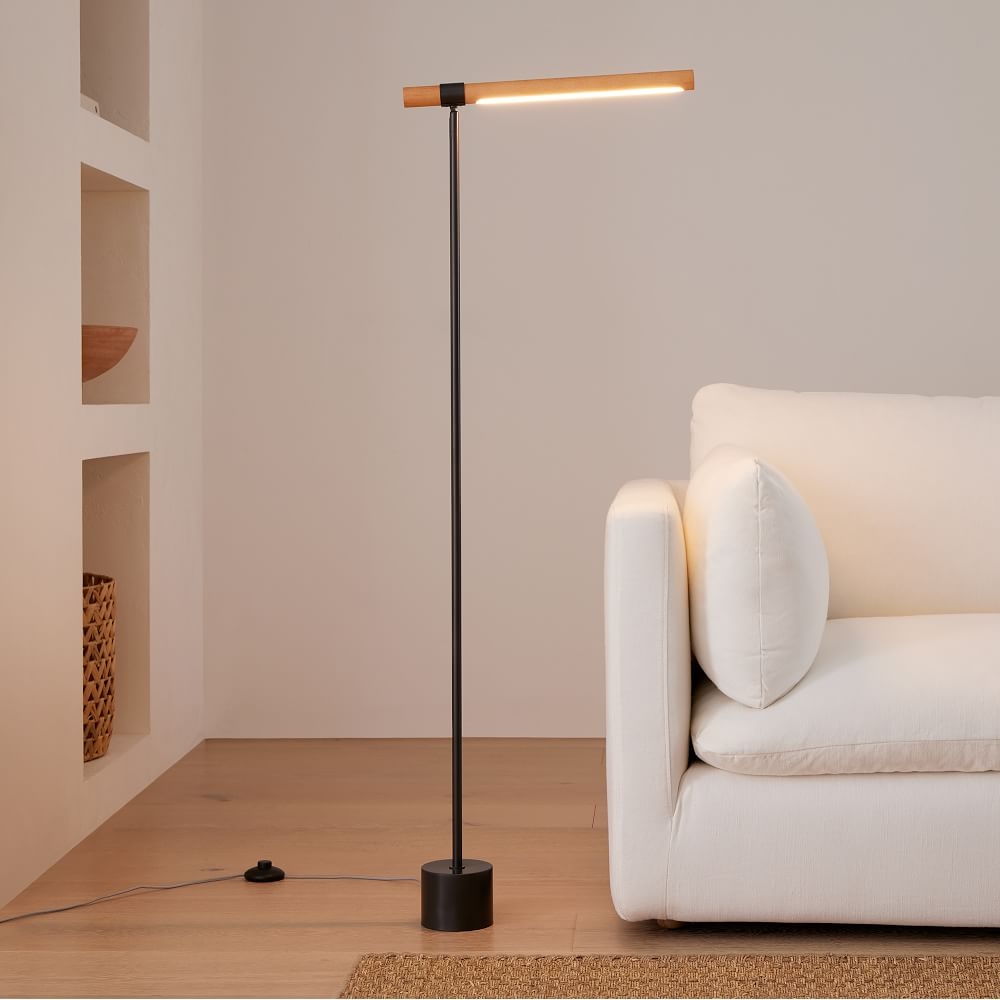 Linear Wood LED Floor Lamp