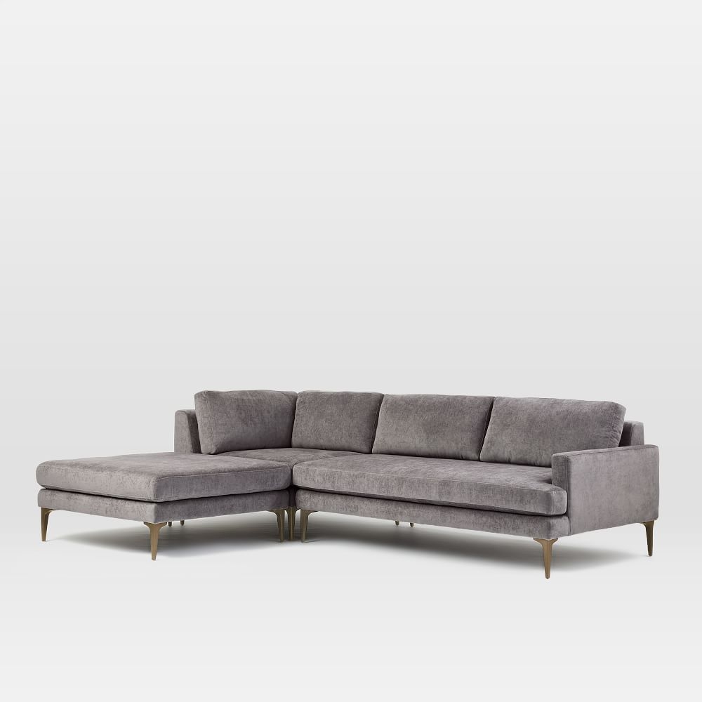 West elm online velvet sectional