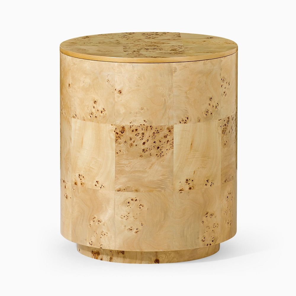 Buy online Volume Round Side Table 42cm Burl now West Elm
