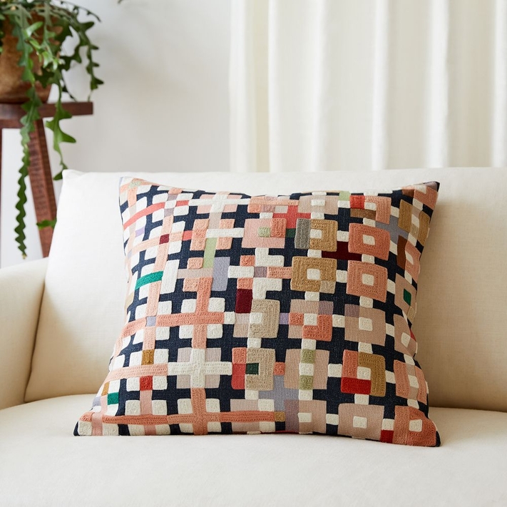 Buy online Crewel Patchwork Pillow Cover now West Elm UAE UAE