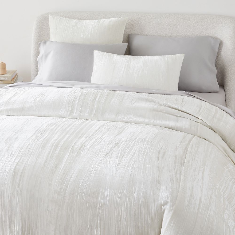Crinkle Velvet Duvet Cover Shams