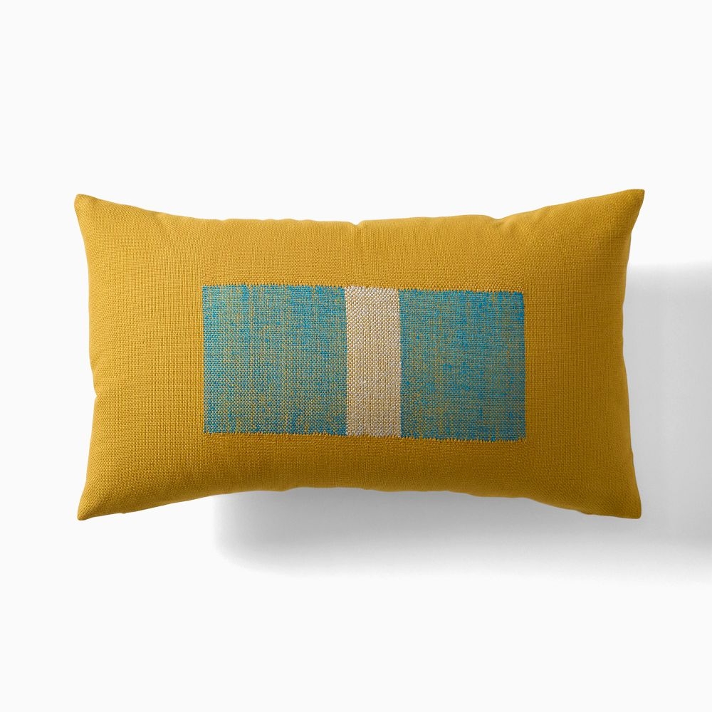 West elm yellow pillow online