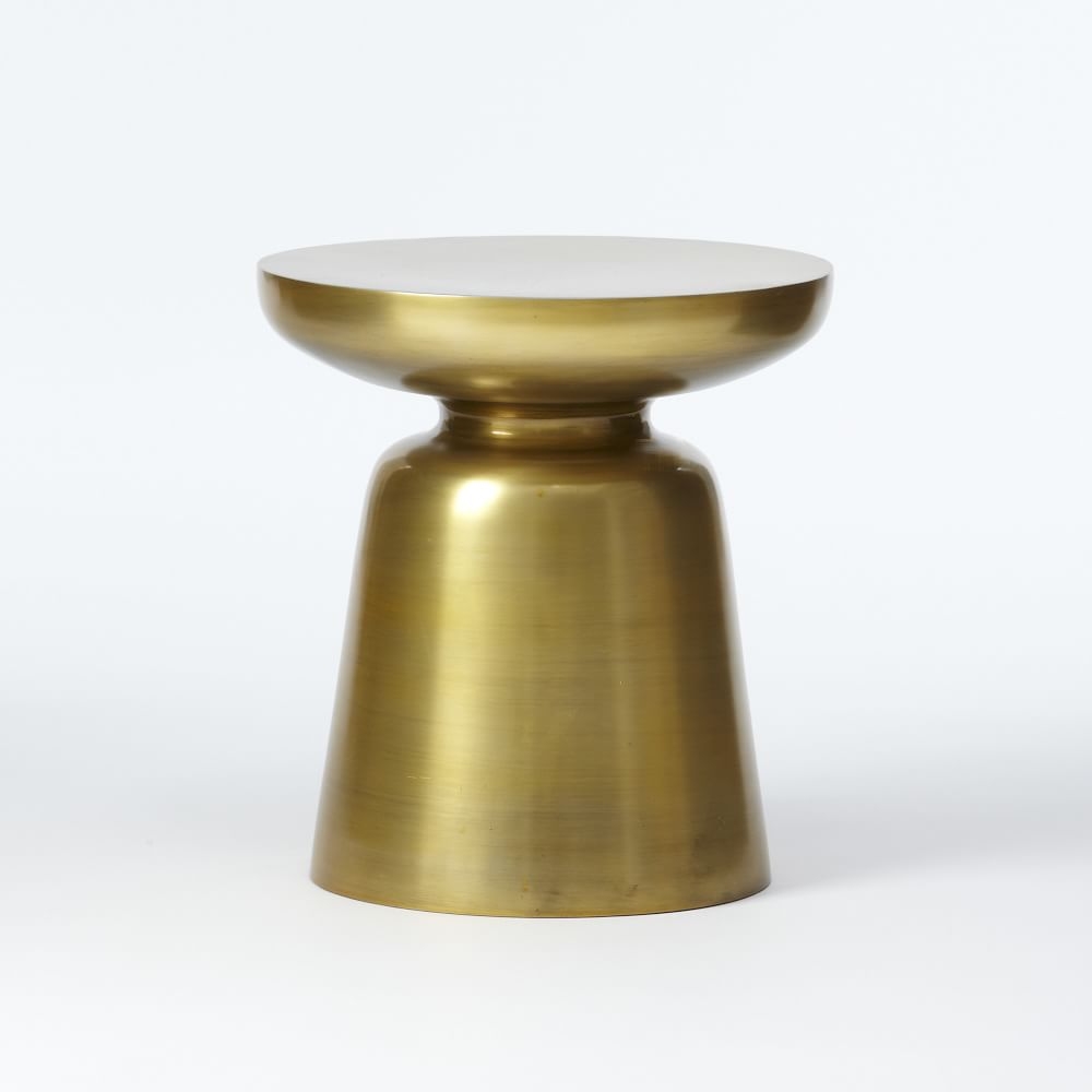 Gold drum accent outlet table