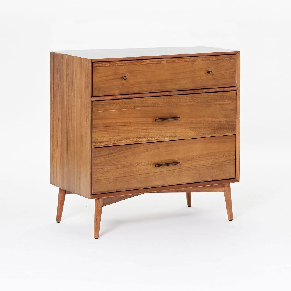 Mid Century 3 Drawer Dresser Acorn
