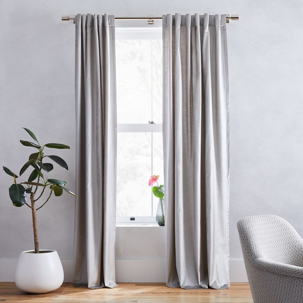 Gray velvet curtains discount
