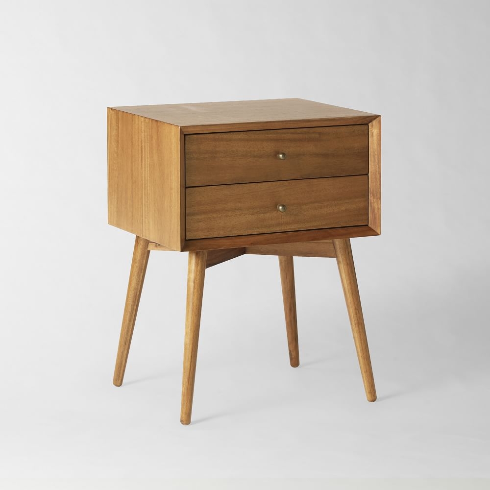 Mid century modern wood sale nightstand