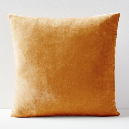 Orange velvet pillow clearance