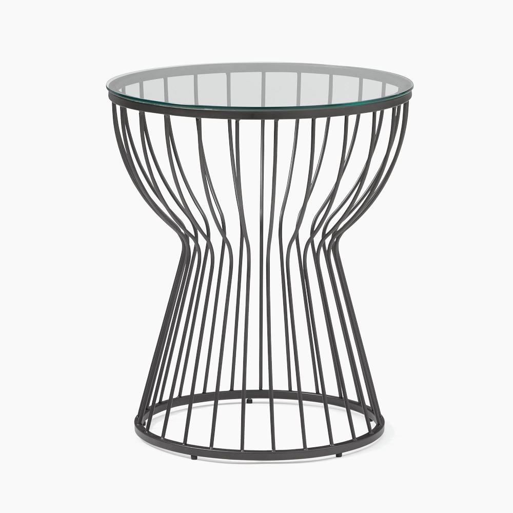 White wire side sales table