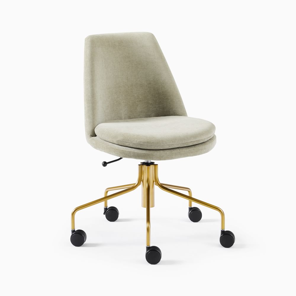 Finley Swivel Office Chair Antique Brass
