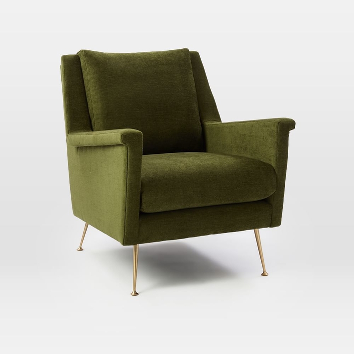 West elm velvet sale chair